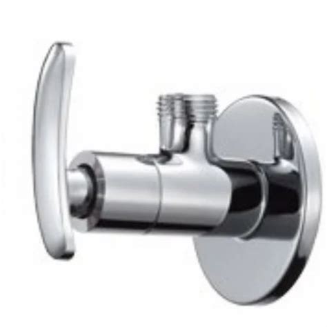 Stainless Steel Angular Stop Cock With Wall Flange For Bathroom