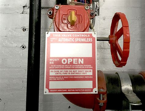 Automatic Sprinkler Shut Off Sign By Safetysign