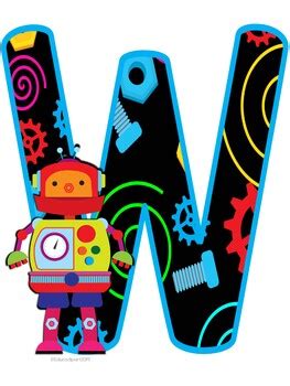 Welcome Letters Robot Themed By Educaclipart Tpt