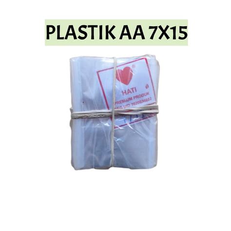 Jual Plastik AA Bening Tipis Plastik Sambal 7x15 Cap Hati 1ikatbesar