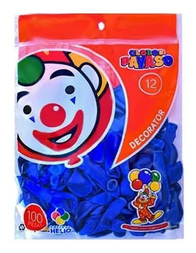 Globo Latex Decorator Redondo N 12 Payaso C 100 Piezas Color Azul Royal