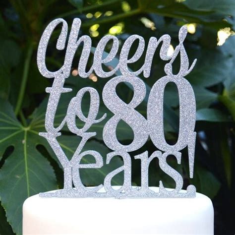 Glitter Happy 80th Birthday 80 Years Loved Cake Topper Etsy