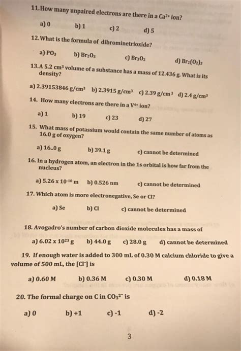 Get Answer 11 How Many Unpaired Electrons Are There In A Ca2 Ion B 1 C 2 Transtutors