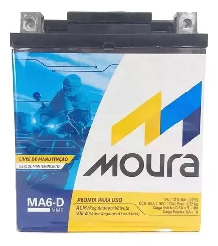 Bateria Moto Moura 6 Ah Amperes Cb 300 Original Parcelamento Sem Juros