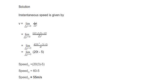 CBSE Class 11: Physics-Instantaneous Speed