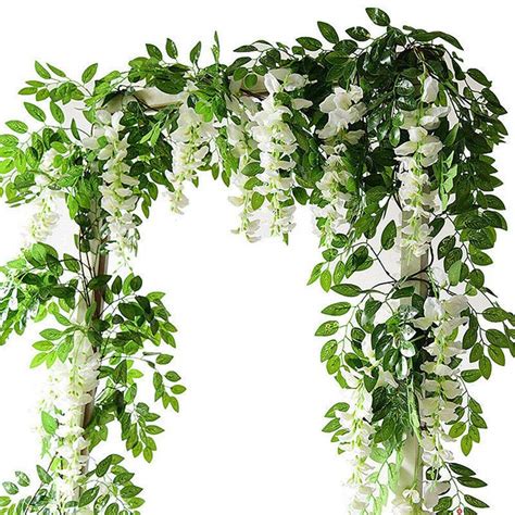 Yueshop 2x7ft Artificial Wisteria Vine Garland Plants Flowers Arts For