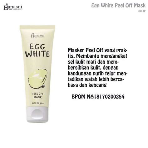 Jual Hanasui Egg White Peel Off Mask G Shopee Indonesia