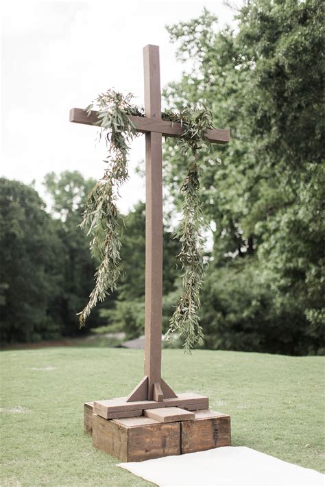 Wooden Cross Rustic Wedding Ceremony Backdrop Decor