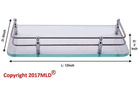 Bathroom Shelves 12 X 6 Inch Front Glass Shelf Bathroom Front Glass Shelves Chrome Finish 2 Pcs