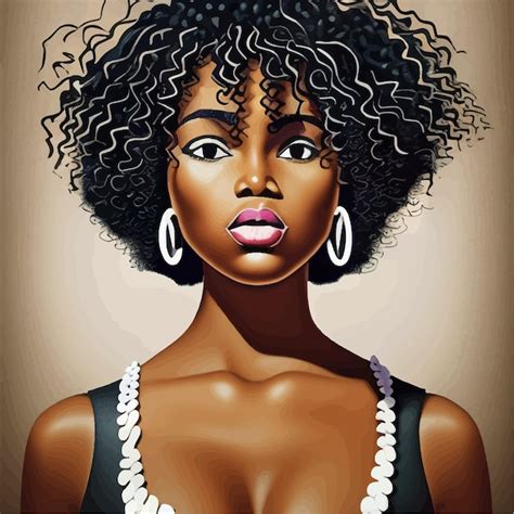 Premium Vector Black Afro African American Girl Woman Lady Vector