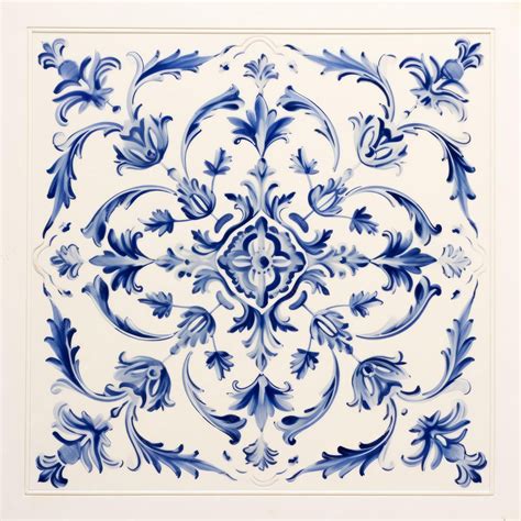 Premium Photo Vintage Delft Tile With Elegant Blue And White