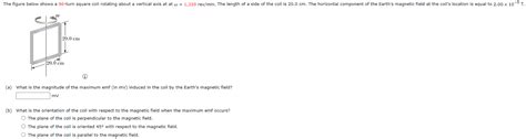 Solved The Figure Below Shows A Turn Square Coil Rotating Chegg