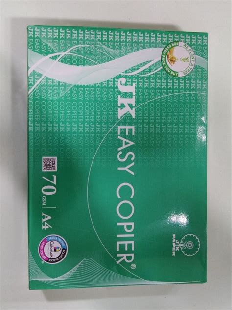 White Jk Easy Copier Paper 70 Gsm For Photocopy Gsm Less Than 80 At