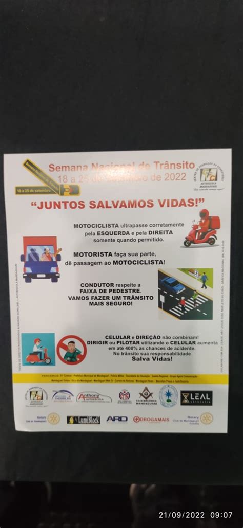 Semana Nacional de trânsito Juntos Salvamos Vidas Mandaguari Online