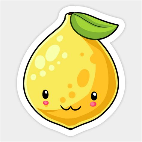 Kawaii Lemon Fruit Kawaii Fruit Sticker Teepublic