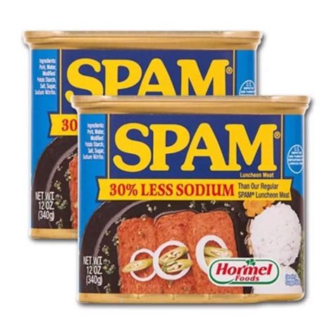 Hormel Spam Luncheon Meat 30 Less Sodium 2 Pack 340g Per Pack