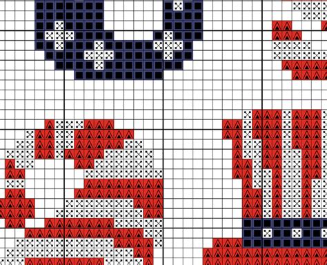 Tiny Patriotic Gnomes Th July Us Flag Cross Stitch Pattern Etsy