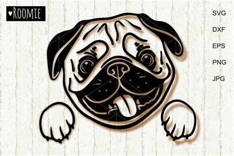 Cute Pug Dog Svg File For Cricut Peeking Pug Svg 1793594