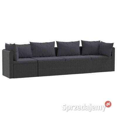 Vidaxl Cz Ciowa Sofa Ogrodowa Poduszki Rattan Pe Czarn Warszawa