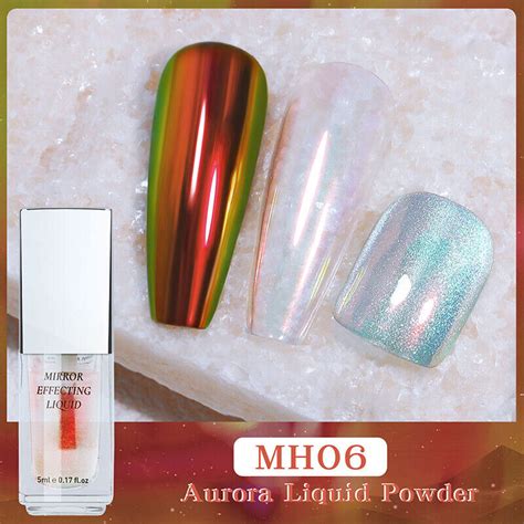 Poudre De Miroir Magique Laser Holographique Liquide Paillettes Vernis