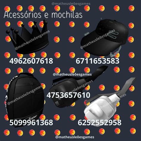 Ids De Acessórios Mochilas No Brookhaven Roblox Coding Games Quick