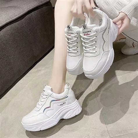 New Korean Fashion Rubber Shoes For Women Add One Size Shopee