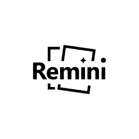 the logo for remini is shown in black and white on a white background