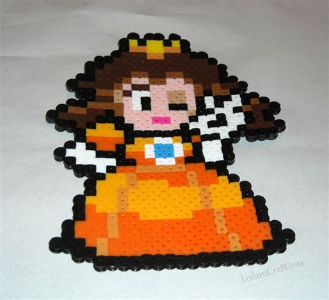 Nintendo Daisy From Mario Bros Perler Bead Magnet 300 Via Etsy