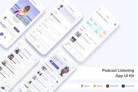 Podcast Listening App Ui Kit Graphic By Betush Creative Fabrica