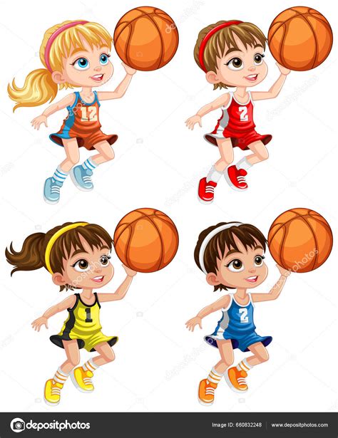 Netter Basketballspieler Zeichentrickfigur Illustration Stock