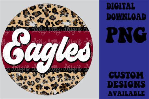 Eagles Mascot Maroon Leopard Print Graphic By Nikki Lawson L Heureux