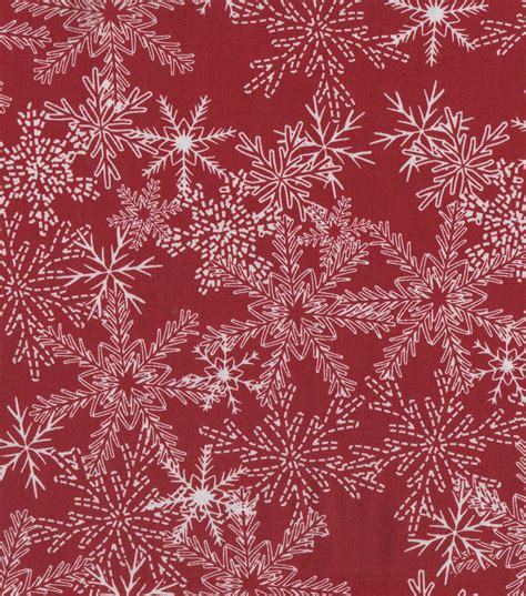 Holiday Inspirations Fabric Christmas Tonal Snowflakes Red Hi Res