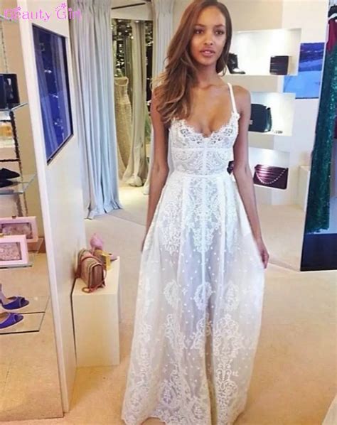 Lace Wedding Dresses Sexy Spaghetti Straps Summer Boho Beach Wedding Dresses White Bridal Gown