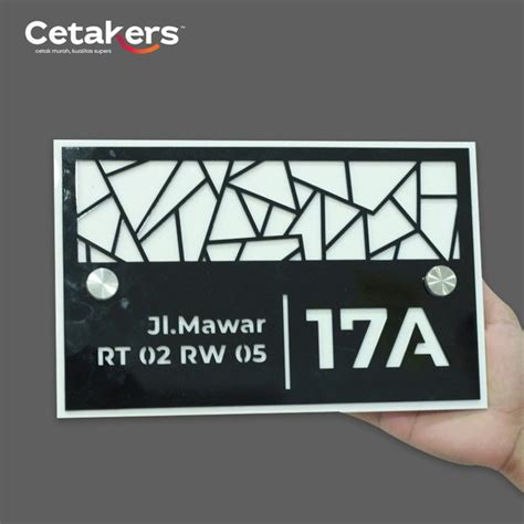 Jual Papan Alamat Nomor Rumah Akrilik Custom X Cm Di Lapak