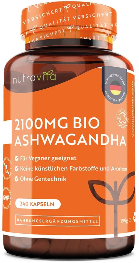 Nutravita Bio Ashwagandha 2100mg Kapseln 240 Stk Ab 14 99