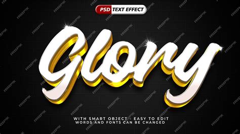 Premium Psd Glory 3d Modern Style Text Effect