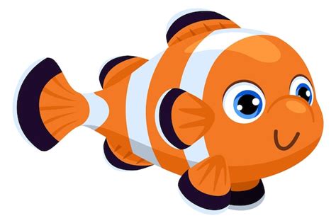 Premium Vector | Clown fish cartoon icon tropical sea fauna isolated on white background