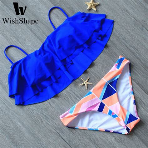 Sexy Off Shoulder Bikini Brazilian Bikinis Set Geometric Print