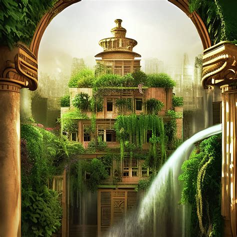 The Hanging Gardens Of Babylon Depiction Digital Art By Debra Millet