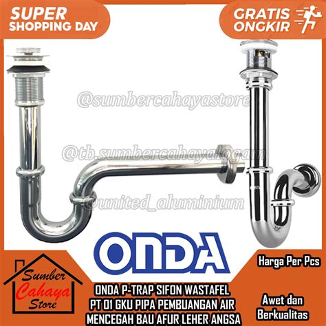 Jual Sifon Leher Angsa Wastafel Afur Air Stainless Onda P Trap Pt