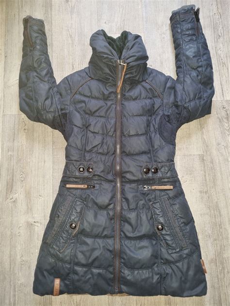 Naketano Winterjacke Parka Mantel Knastologin Blau Gr L Ebay