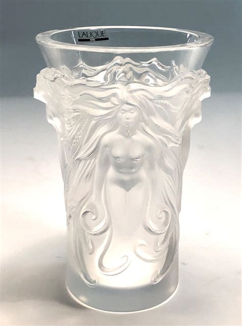 Lot A Lalique Frosted And Clear Glass Vase Fantasia