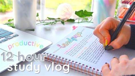 12 Hour Study Day Study Vlog Youtube