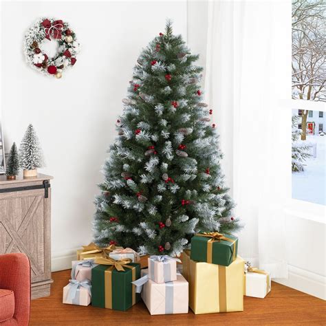 Naomi Home 75ft Pre Lit Artificial Indoor Xmas Tree With 750 Warm