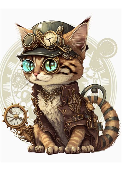 Steampunk Cat Poster By Elly Rodgers Displate