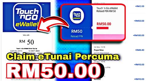 TERBARU Cara Claim Etunai RM50 Dalam Sehari Masuk Touch N Go 2024