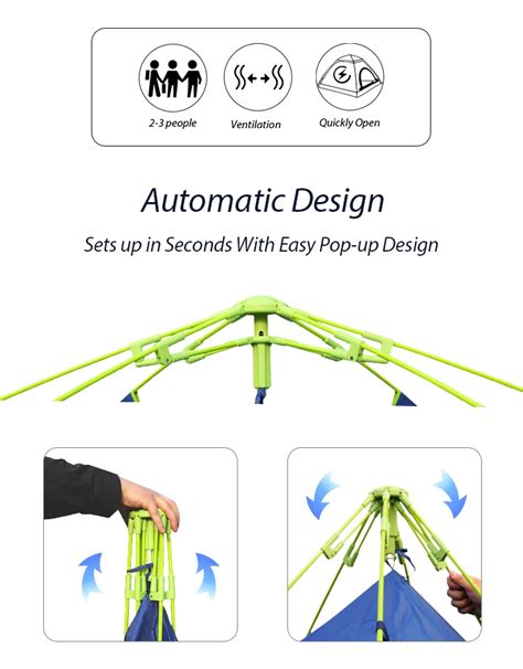 Outdoor Easy Setup Instant Backpacking Tent Waterproof Family Folding ...