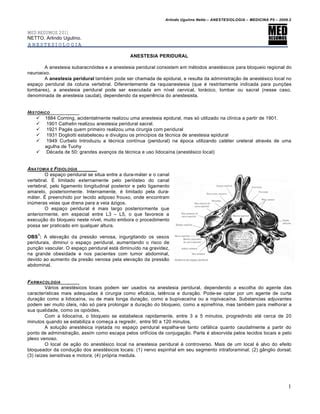 Anestesiologia 07 Anestesia Peridural Med Resumos Set 2011 PDF