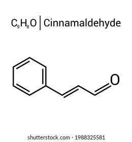 Chemical Structure Cinnamaldehyde C9h8o Stock Vector (Royalty Free ...