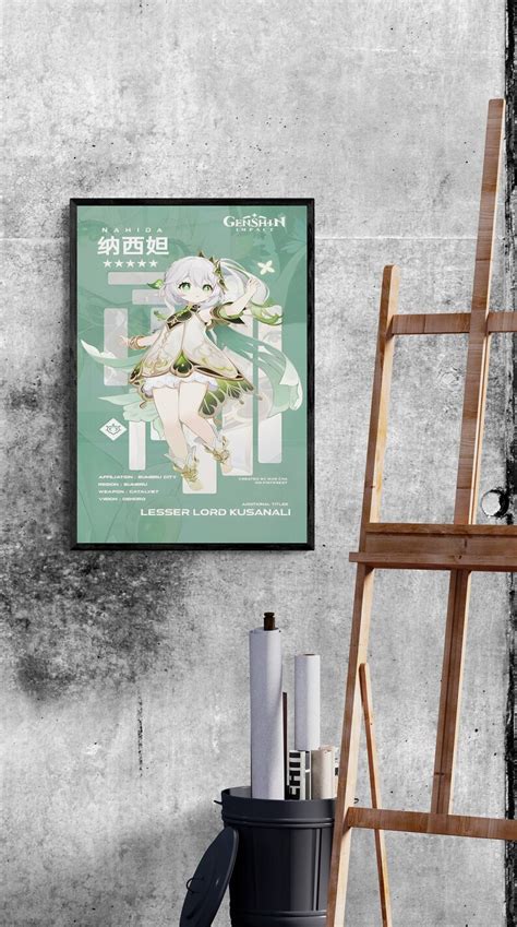 Nahida Genshin Impact Profile Poster Anime Posters Etsy